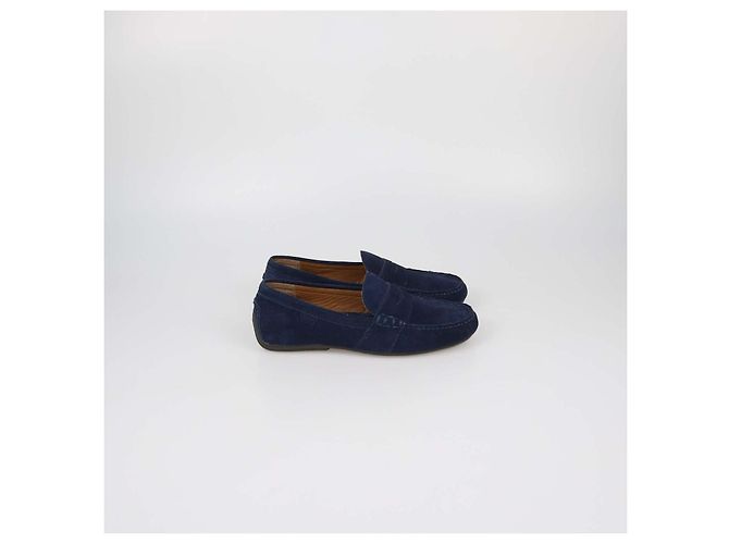 Mocassini da guida Reynold in camoscio blu navy Polo Ralph Lauren - vista 3