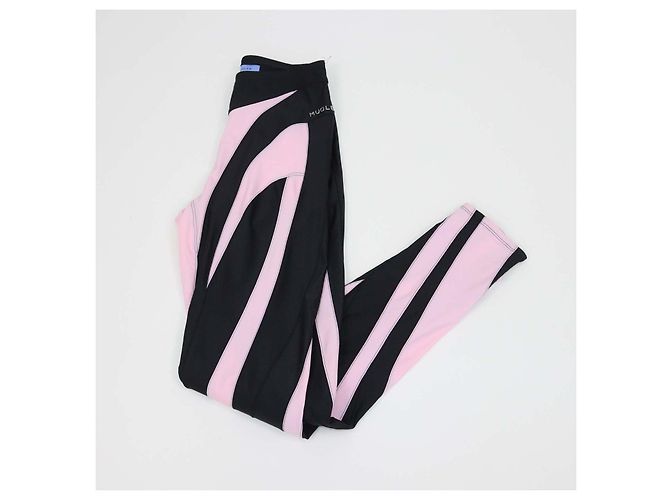 Thierry Mugler Leggings espiral con paneles de mezcla de poliamida negro/rosa Mugler - vista 3