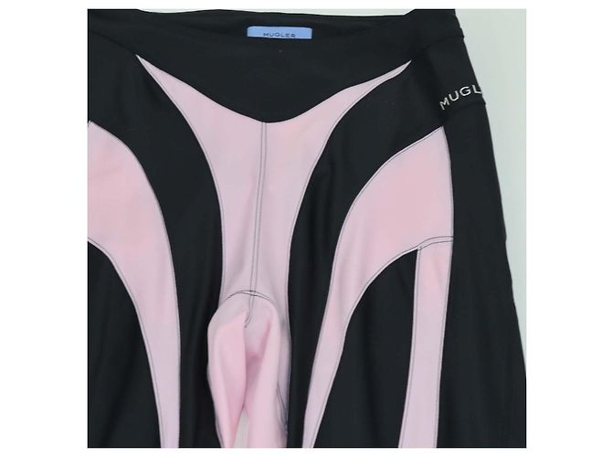 Thierry Mugler Leggings espiral con paneles de mezcla de poliamida negro/rosa Mugler - vista 4