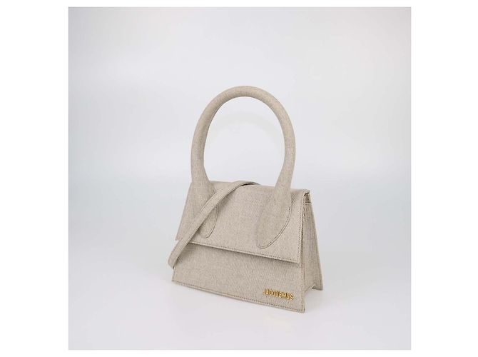 Borsa a mano Jacquemus Grand Le Chiquito in tela beige - vista 2