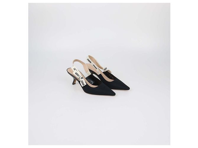 Décolleté slingback J'Adior in tessuto nero Christian Dior - vista 2