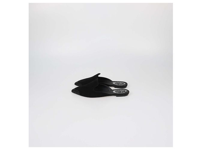 Rene Caovilla Mules basse Rene in camoscio nero con strass - vista 4