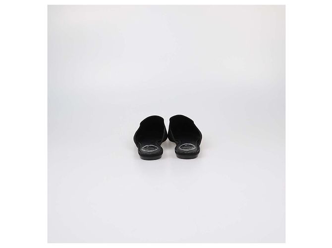 Rene Caovilla Mules basse Rene in camoscio nero con strass - vista 5
