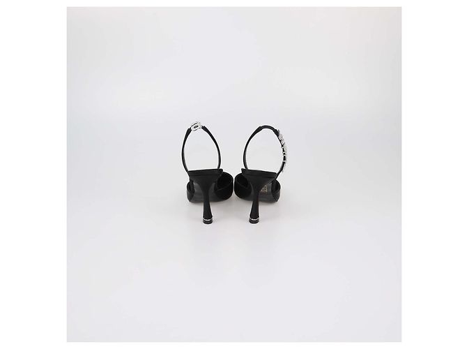 Décolleté Grace Slingback Alexander Wang in raso nero con cristalli - vista 5