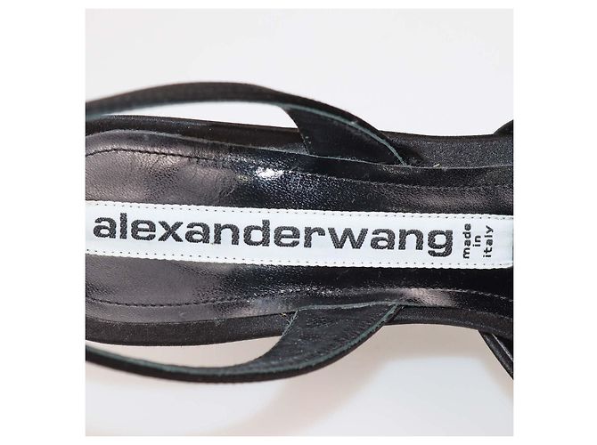 Décolleté Grace Slingback Alexander Wang in raso nero con cristalli - vista 6