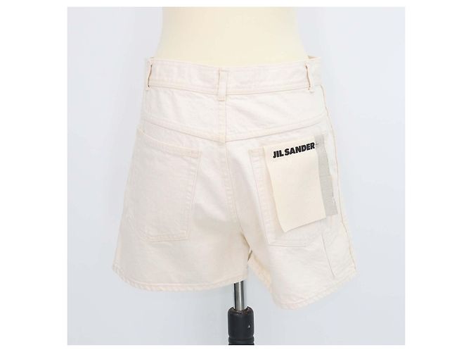 Mini Short de Denim Crema Jil Sanders Crudo - vista 3