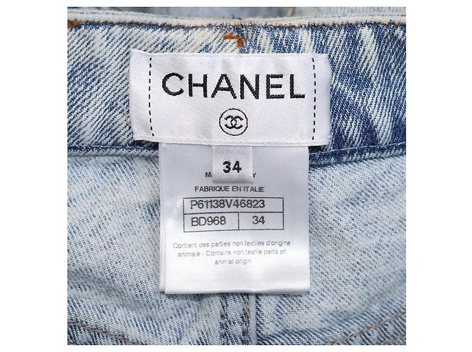 Pantalones rectos de denim azul lavado Chanel - vista 5