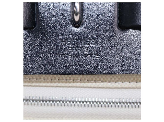 Hermès Borsa Herbag Zip Retourne 31 Hermes in tela Black/Beige e pelle Vache Hunter Multicolore - vista 6