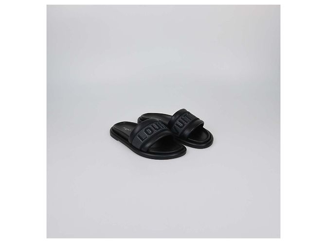 Sandali slide LV Bliss in pelle nera Louis Vuitton Nero - vista 2