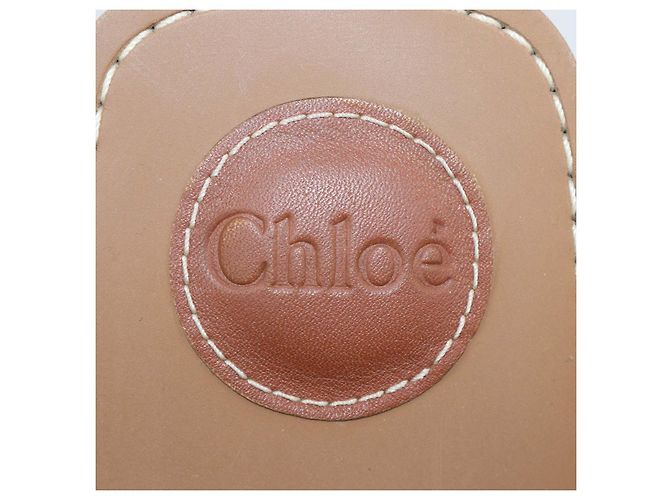 Chloé Chloe Black Canvas Logo Woody Flat Slide Nero - vista 6