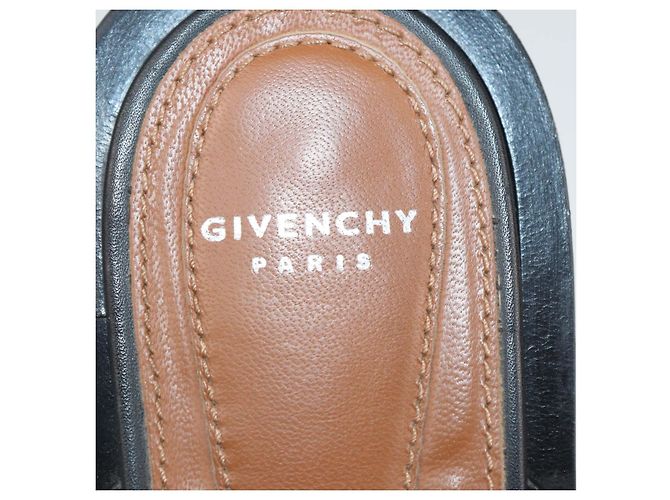 Sandali bassi in pelle nera con catena chunky Givenchy Nero - vista 6