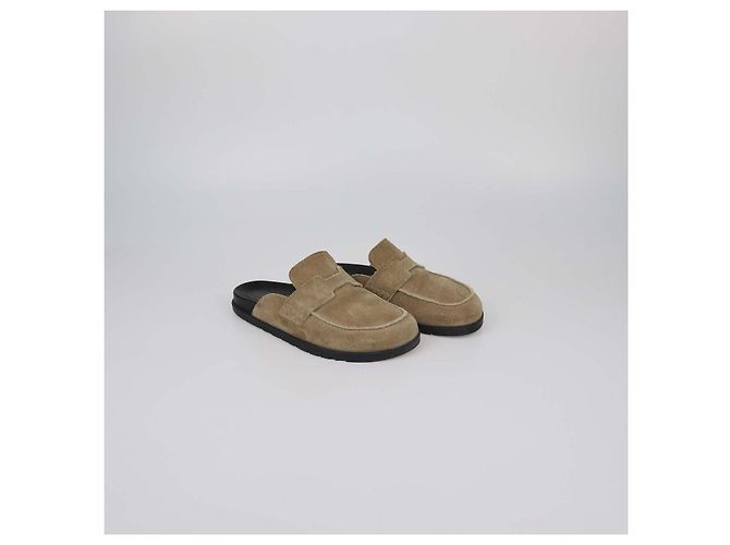 Hermès Mules Hermes Go in camoscio beige - vista 2