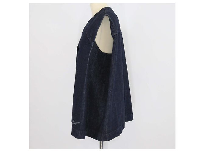 Chaleco oversized sin mangas con cuello en V en denim azul Jacquemus - vista 2