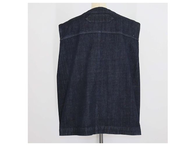 Chaleco oversized sin mangas con cuello en V en denim azul Jacquemus - vista 3