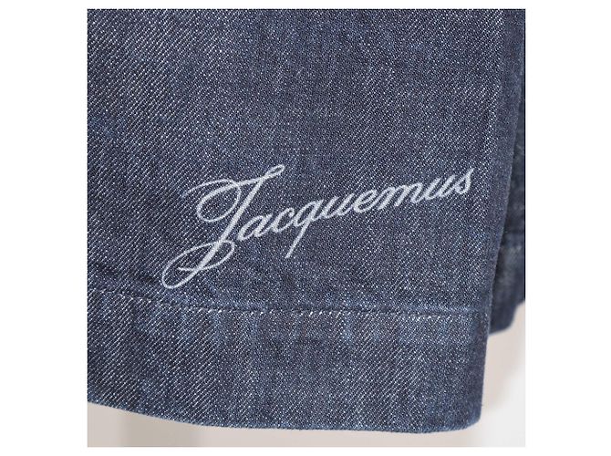 Chaleco oversized sin mangas con cuello en V en denim azul Jacquemus - vista 4