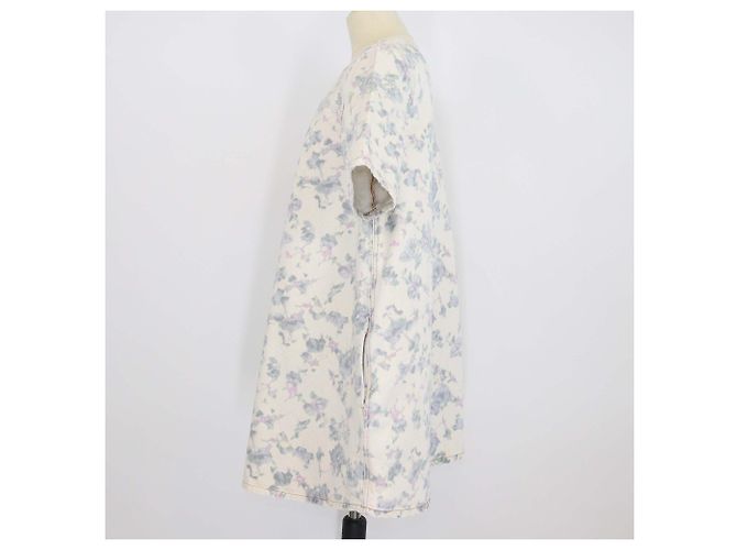 Vestido Ganni em denim bege com estampado floral - vista 2