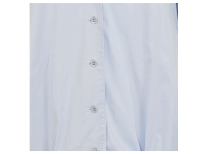 Top azul de algodón de manga larga con botones Tibi - vista 4