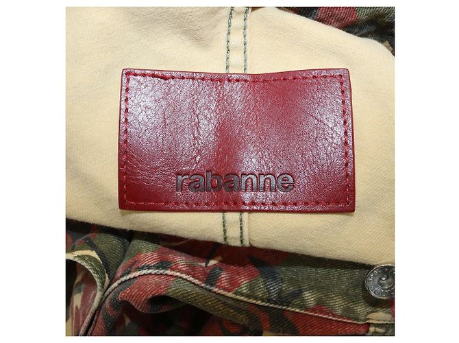 Paco Rabanne Giacca in denim di cotone Rabanna con stampa camo multicolore - vista 5