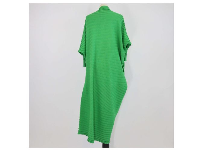 Issey Miyake Midikleid aus Baumwollstrick mit Rollkragen in Grün - Ansicht 3