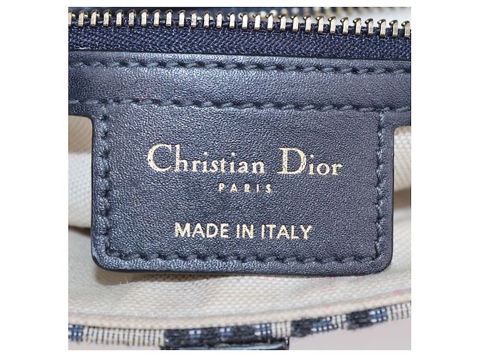 Borsa a tracolla Saddle Christian Dior in tela Oblique blu navy - vista 5