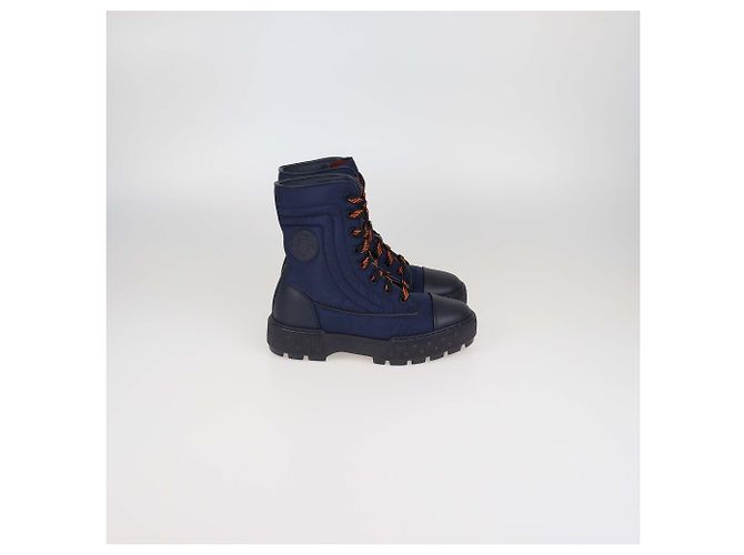 Hermès Stivaletti Fresh Combat Boots Hermes in pelle nera e nylon Nero - vista 3