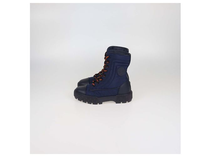 Hermès Stivaletti Fresh Combat Boots Hermes in pelle nera e nylon Nero - vista 4