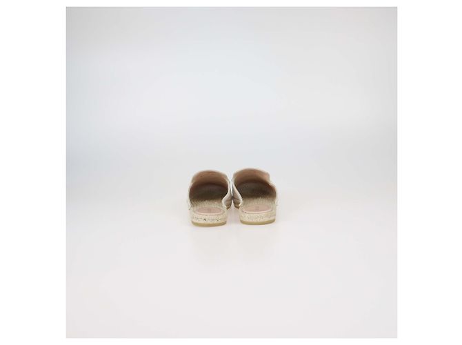 Mules Espadrilles Horsebit in camoscio avorio Gucci Crudo - vista 5