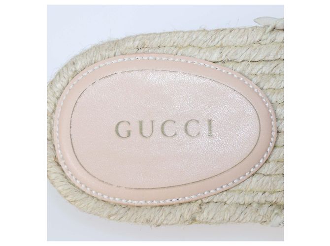 Mules Espadrilles Horsebit in camoscio avorio Gucci Crudo - vista 6