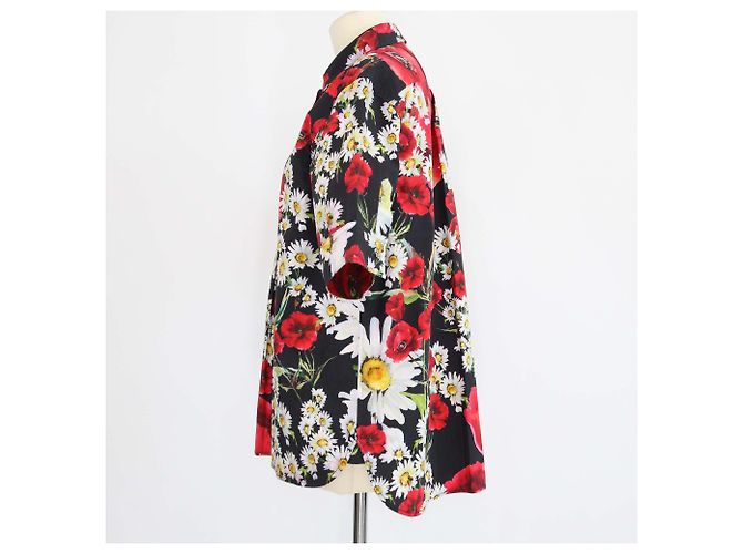 Dolce & Gabbana Kurzarmhemd aus Baumwolle mit multicolorigem Blumenprint Mehrfarben - Ansicht 2
