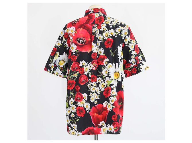 Dolce & Gabbana Kurzarmhemd aus Baumwolle mit multicolorigem Blumenprint Mehrfarben - Ansicht 3
