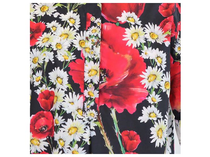 Dolce & Gabbana Kurzarmhemd aus Baumwolle mit multicolorigem Blumenprint Mehrfarben - Ansicht 4