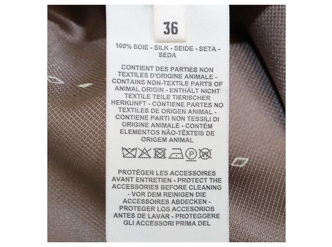 Hermès Camicia corta da pittore Hermes Grey Silk Losanges sur Faconne Grigio - vista 6