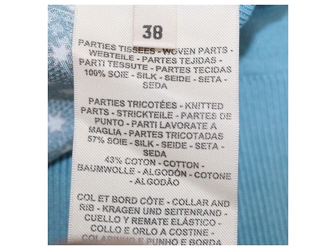 Hermès Hermes Blue Silk Brides de Gala Twillreine Pullover Blau - Ansicht 6