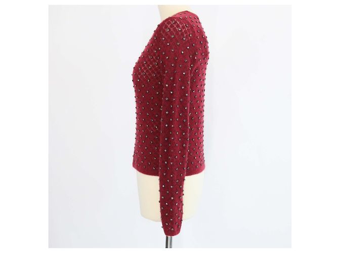 Autre Marque Jersey Max Mara Studio de mohair granate Rally con adornos Castaño - vista 2