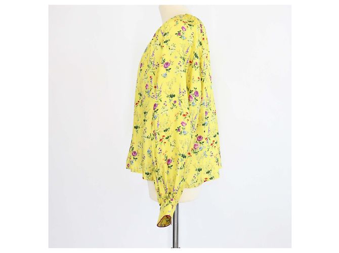 Blusa Pedale Max Mara de seda amarilla con estampado floral Amarillo - vista 2