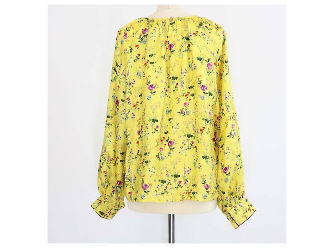 Blusa Pedale Max Mara de seda amarilla con estampado floral Amarillo - vista 3