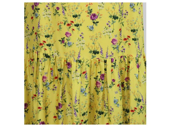 Falda Maxi Elisir Max Mara de seda amarilla con estampado floral Amarillo - vista 4