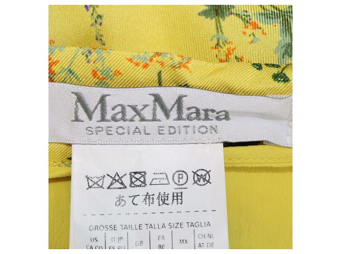 Falda Maxi Elisir Max Mara de seda amarilla con estampado floral Amarillo - vista 5
