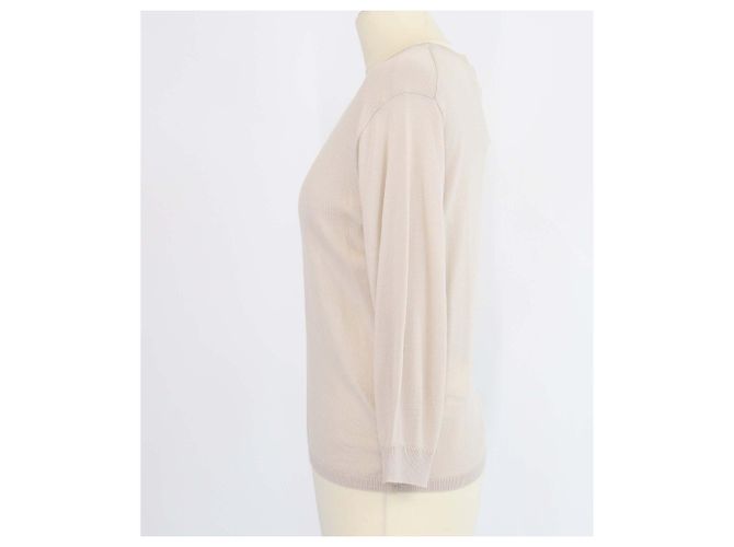 Autre Marque Max Mara S beiger Strickpullover aus Wolle mit Rundhalsausschnitt - Ansicht 2
