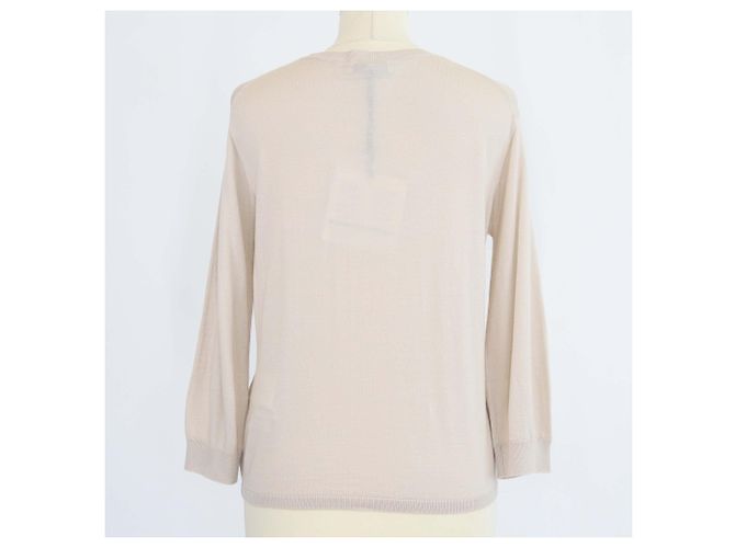 Autre Marque Max Mara S beiger Strickpullover aus Wolle mit Rundhalsausschnitt - Ansicht 3