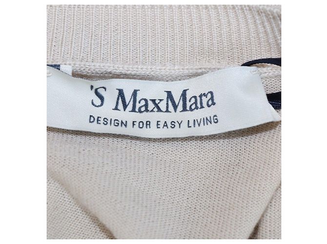 Autre Marque Max Mara S beiger Strickpullover aus Wolle mit Rundhalsausschnitt - Ansicht 5