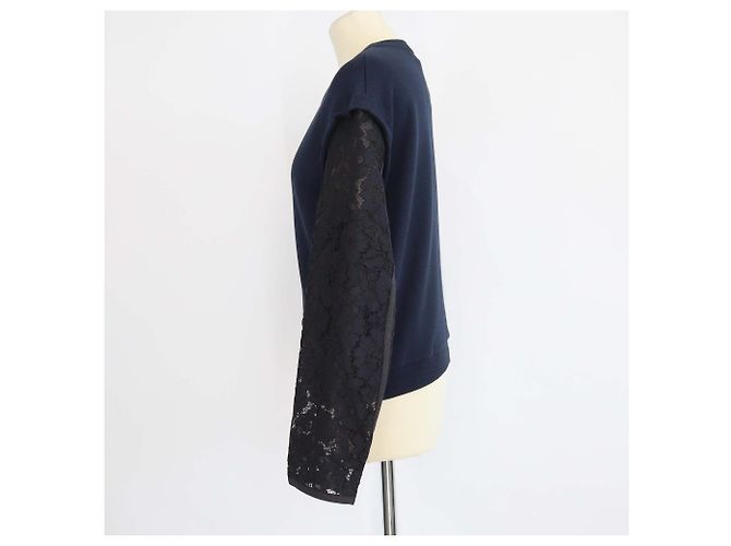 Sudadera 3.1 Phillip Lim Azul Marino/Negro de algodón con mangas de encaje floral - vista 2