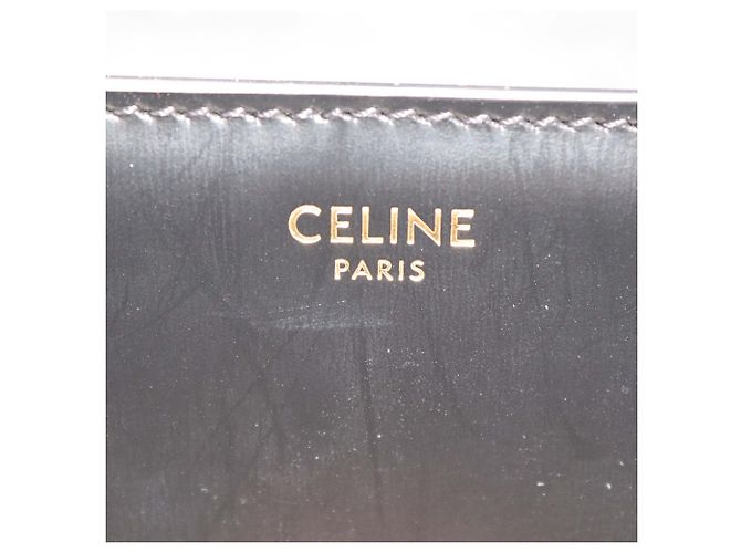 Céline Borsa a tracolla Celine Triomphe in pelle lucida nera Nero - vista 5
