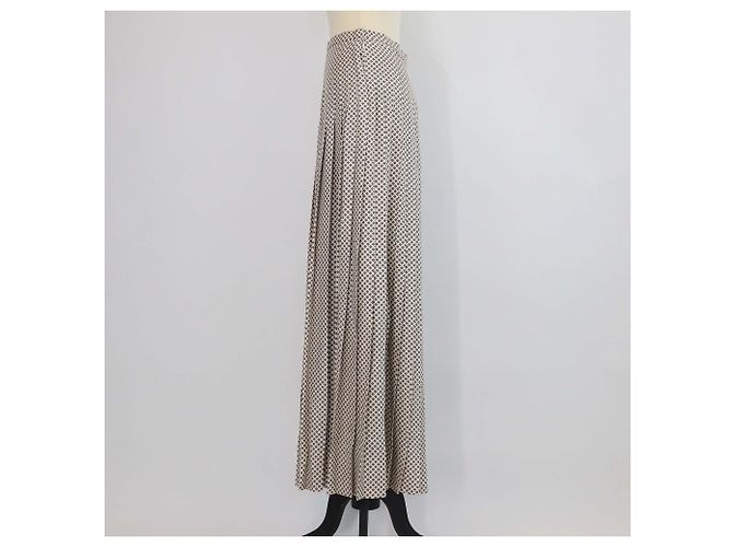 Falda Maxi Clea de Seda Marfil Verde Rojo Loro Piana Roja Crudo - vista 2