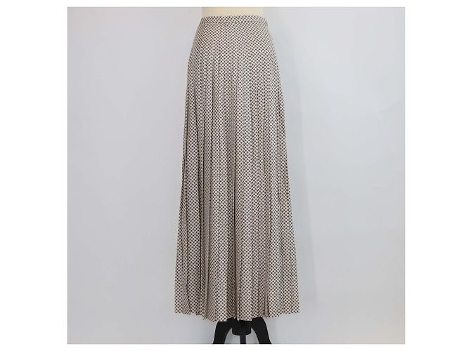 Falda Maxi Clea de Seda Marfil Verde Rojo Loro Piana Roja Crudo - vista 3