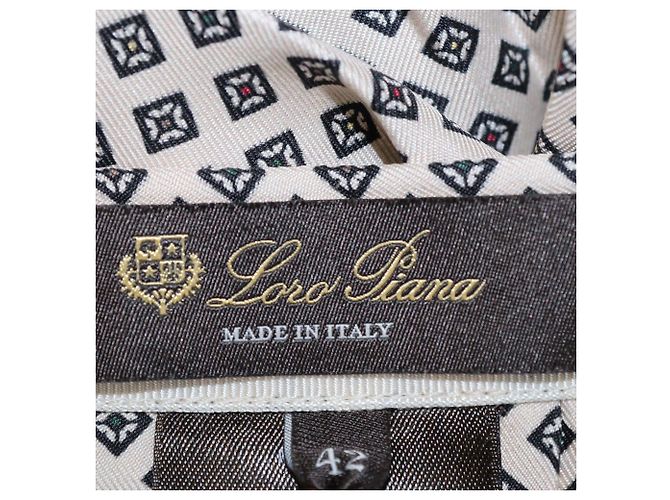 Falda Maxi Clea de Seda Marfil Verde Rojo Loro Piana Roja Crudo - vista 5