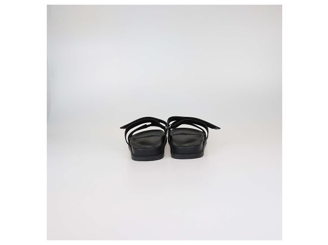 Hermès Sandali slide Chypre in pelle nera Hermes Nero - vista 5