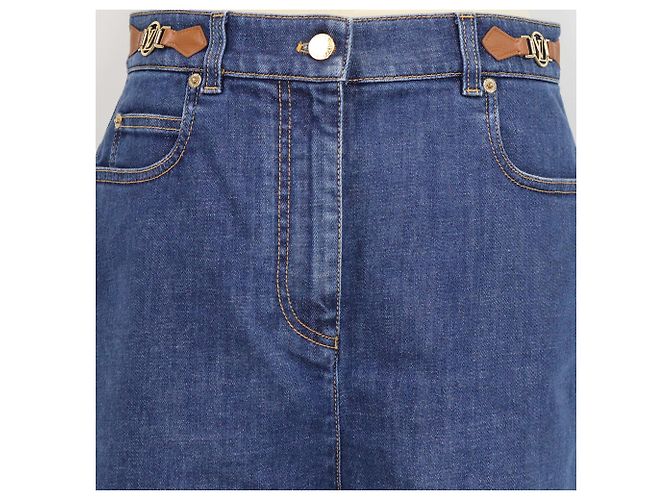 Mini shorts in denim blu Louis Vuitton - vista 4