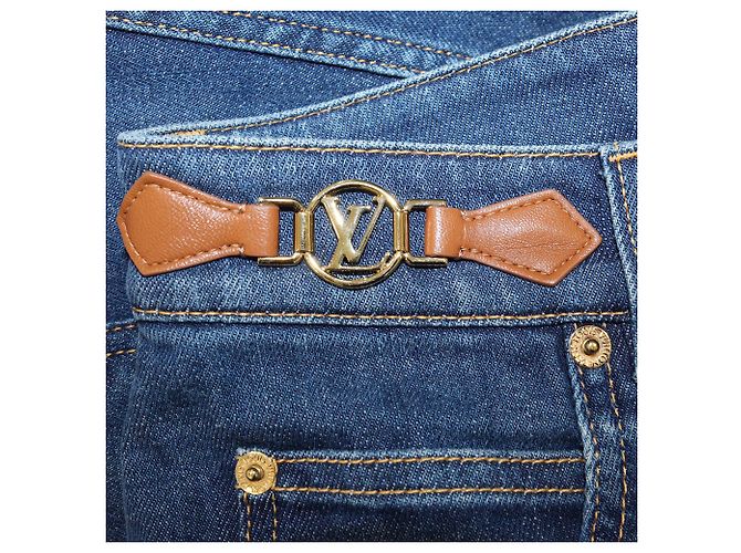 Mini shorts in denim blu Louis Vuitton - vista 6