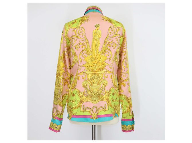 Camicia Versace Heritage Fit in seta con stampa barocca multicolore - vue 3